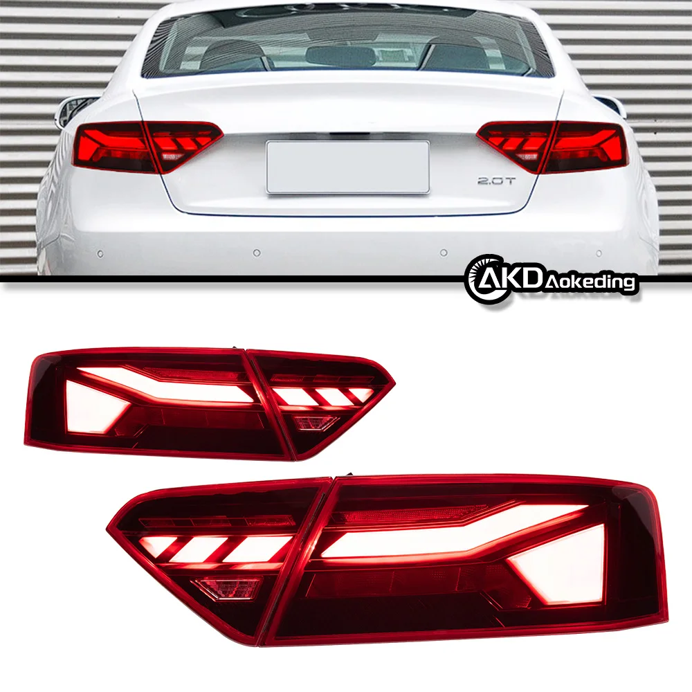 AKD Car Lights for Audi A5 Tail Lamp 2008-2016 S5 LE Tail Light Animation DRL Dynamic Signal Reverese Automotive Accessories