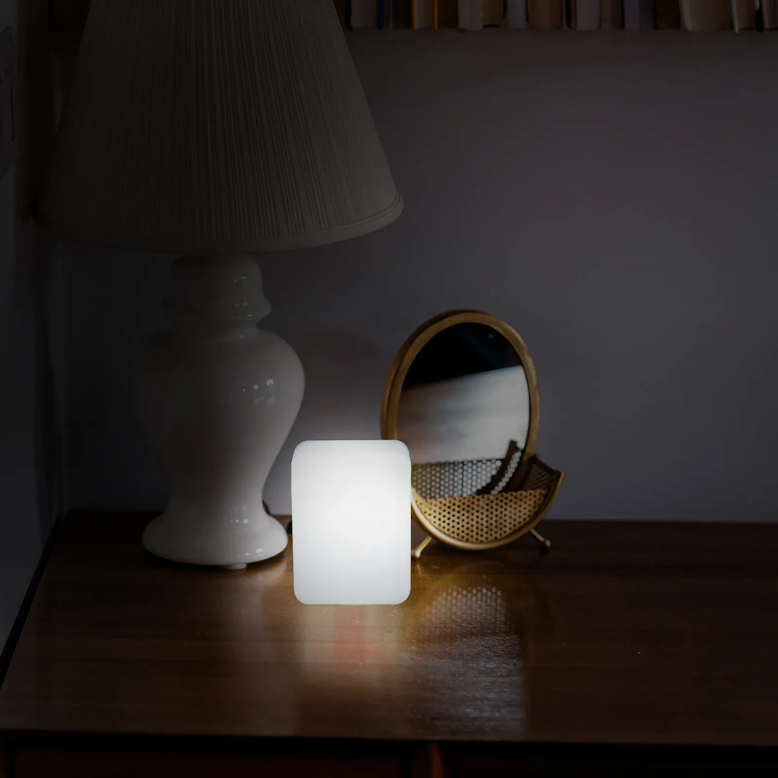 Mahjong Shaped Night Light Creative Bedside Table Lamp Desktop Ornament for Bedroom Dorm Room Decor