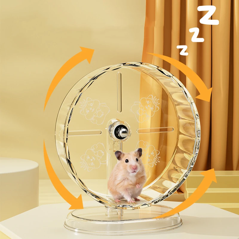 Hamster Cage Wheel Acrylic Transparent Anti-Slip Easy Clean With Stand