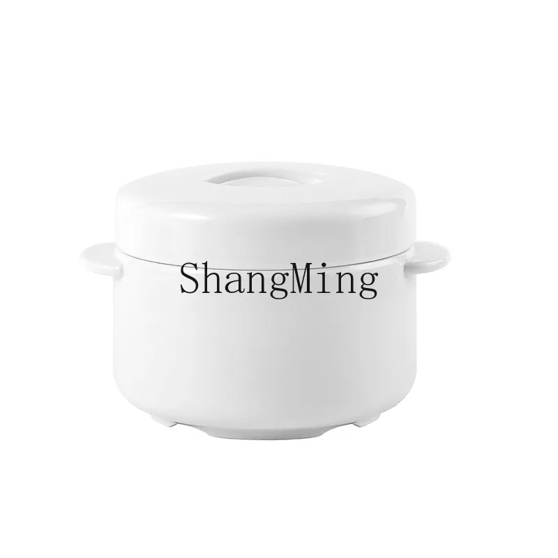 

DSA pure white ceramic water-proof stew cup with binaural lid soup cup household stew bowl steamed egg cup stew pot small crock