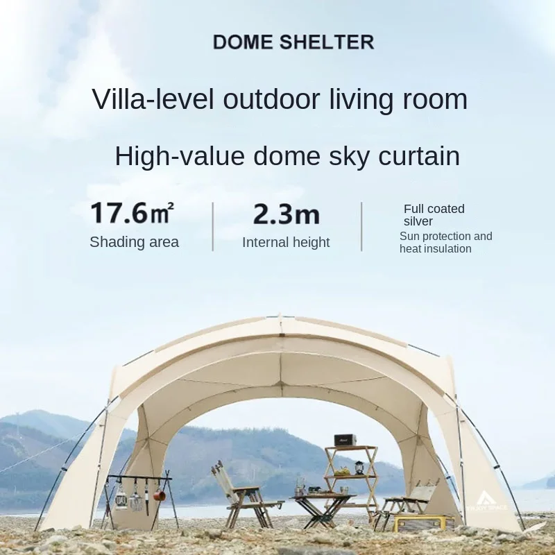 Dome Large Outdoor Luxury Camping Rainproof And Sunscreen Tent 5-8 People Round Dome Tent Family Travel Picnic Park Shade Tent