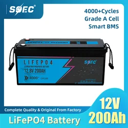 SOEC 400AH Lifepo4 Battery 12V 24V 100Ah 200AH 300AH with Bluetooth BMS for 5KW Electric Scooter Bike Inverter 10Years Warranty