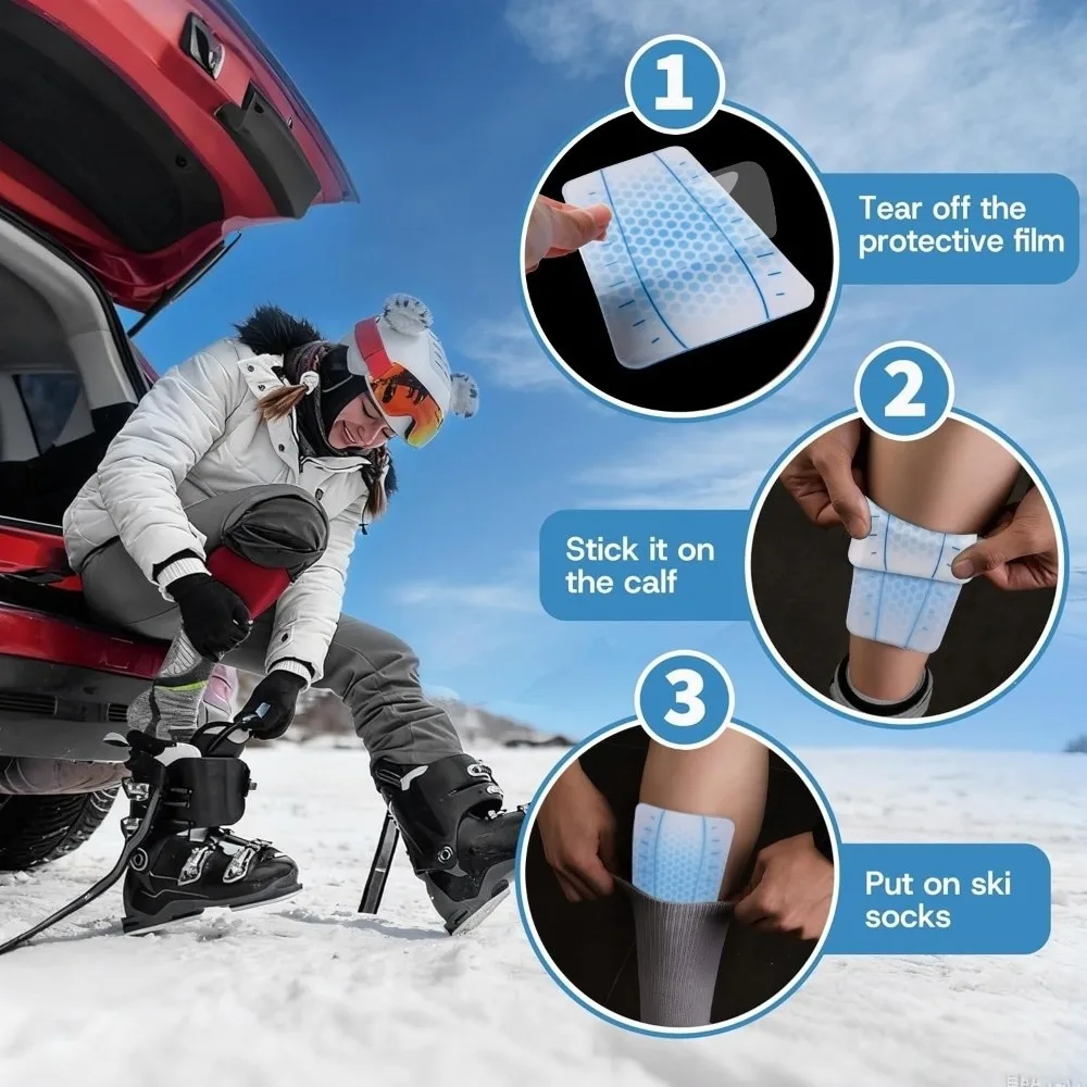 Anti-Abrasion Flexible Ski Shin Guards Soft Self Adhesive Gel Shin Guards Shock Absorption Washable Ski Shin Pads Winter Sports