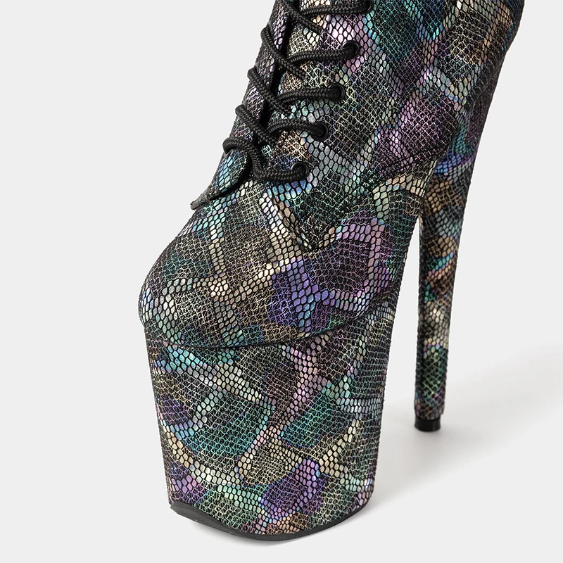 Plaid 20cm sexy hottie sexy nightclub pole dance boots with high waterproof platform cross-border pole dance shoes