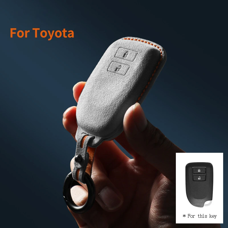 

Car Key Case Cover Shell Keyring for Toyota Yarisl X Hiace Vios Verso Camry Corolla HiAce Yaris 2/3 Buttons Suede Key Fob