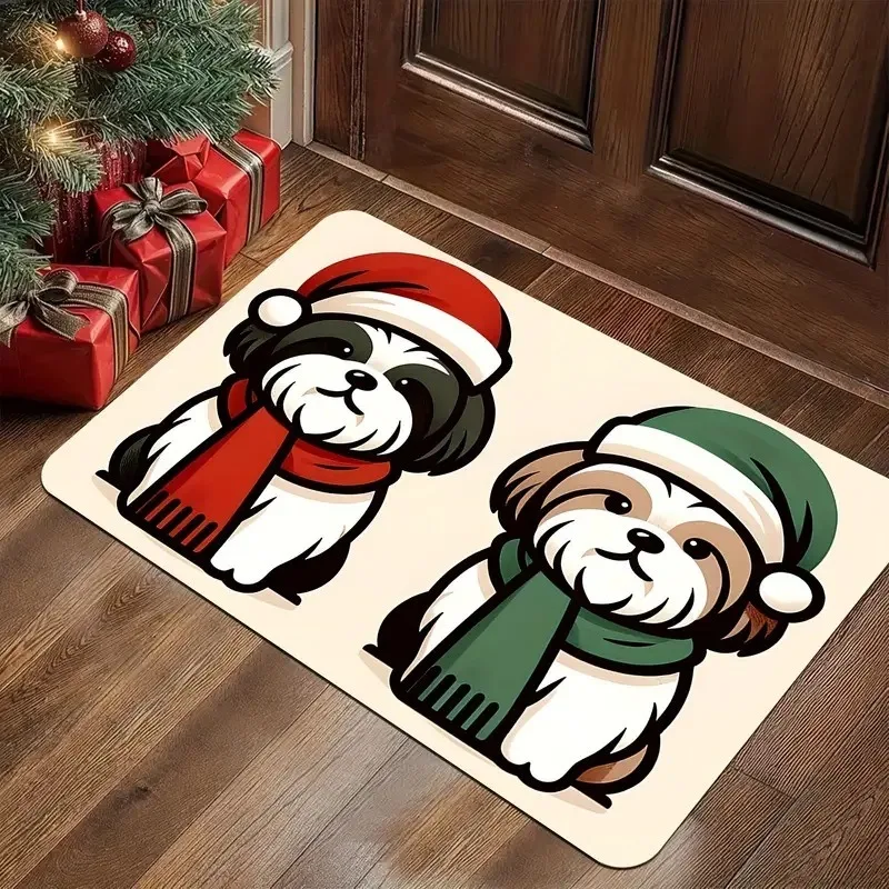 Humorous Dog Doormats Pet Lover Design No Need To Knock Welcome Mats for Dog Owners Home Entry Decor