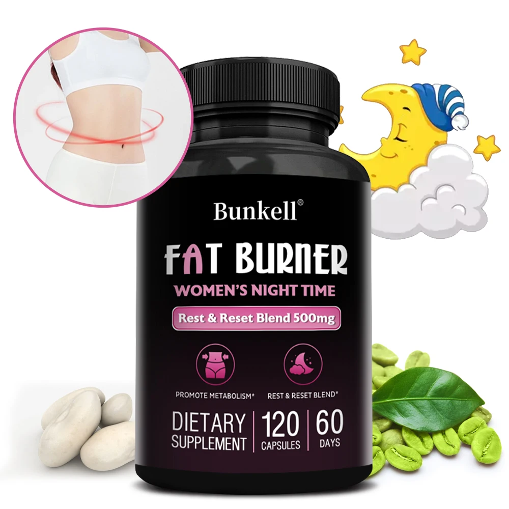 Night Fat Burning Capsules - Enhance Immune System, Promote Metabolism, Healthy Weight Management, 120 Capsules