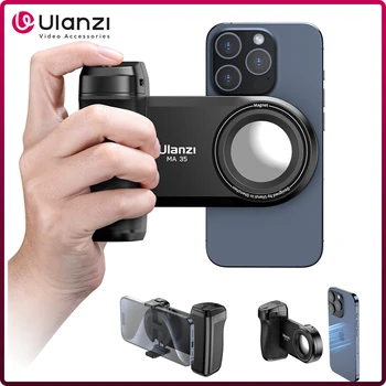 Ulanzi MA35 MagSafe Bluetooth Shutter Release Smartphone Camera Handle Grip Selfie Stabilizer for Vertical Horizontal Shooting Phone