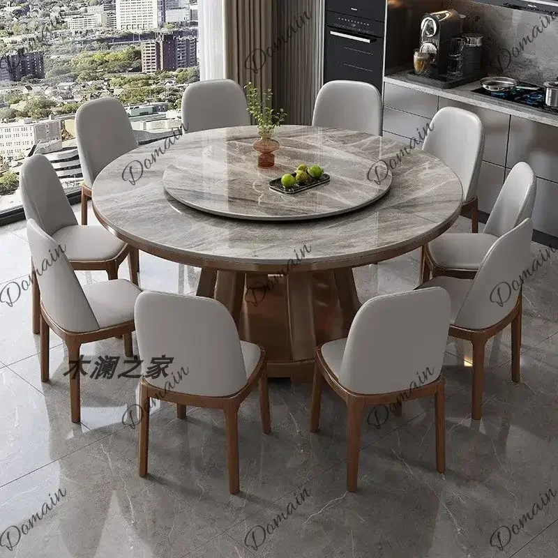 BJG Modern Dining Table Legs Space Savers Mesa Comedor Marble Round Dining Table Home Furniture Nordic Luxury Style Minimalist