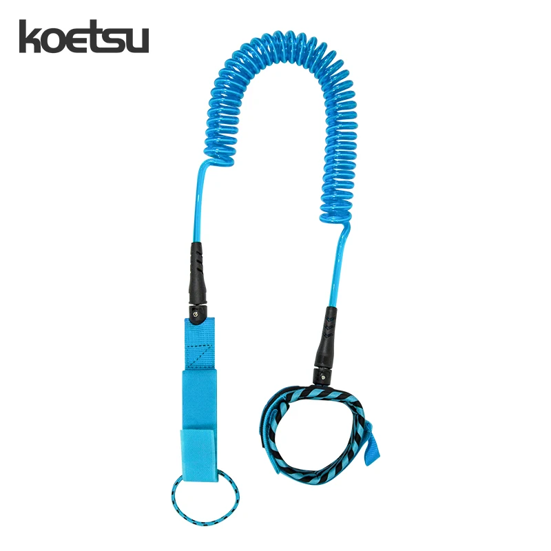 KOETSU Blue Sup Foot Leash Stand Up Paddleboard TPU Elastic Rope Foot Rope Surfing Accessiries Safe 31.5inches Surfboard