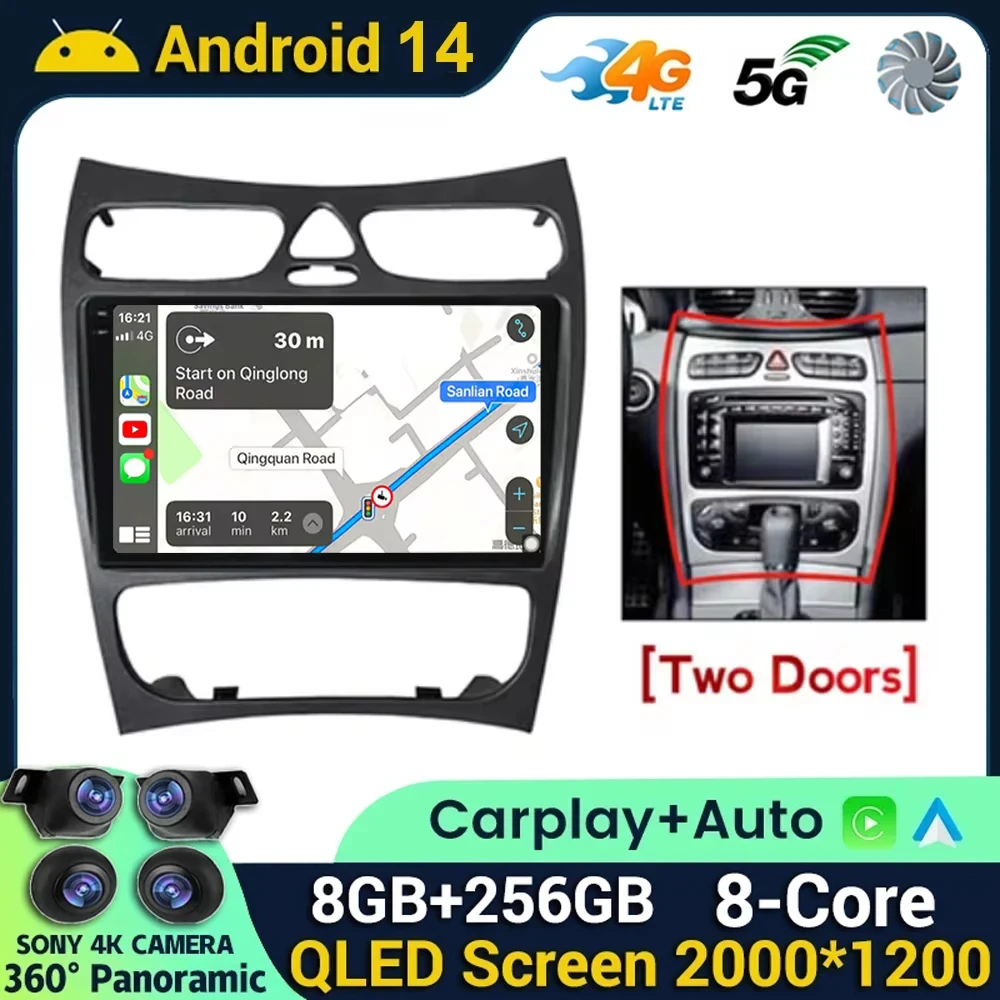 

Android 14 For Mercedes Benz C-Class W209 C200 C320 C350 CLK W203 2002 - 2005 Video Player Navigation Auto Car Radio Multimedia