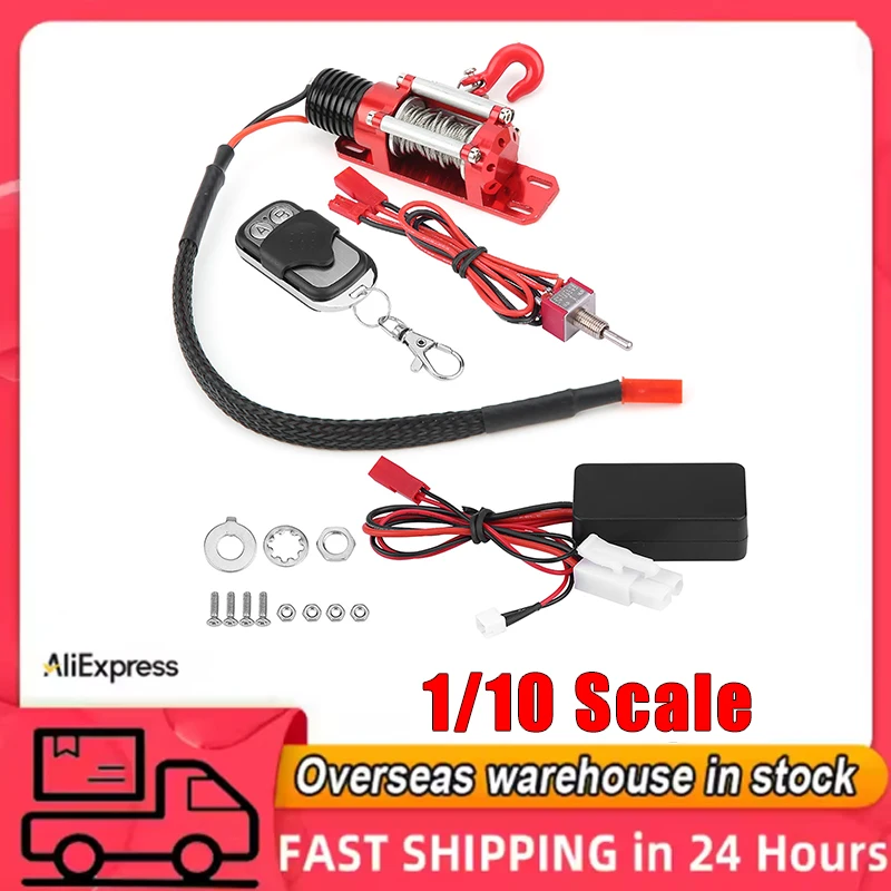 

Масштаб 1/10 RC Модель автомобиля Гусеничный автомобильный аксессуар Металлическая лебедка с пультом дистанционного управления RC Гусеничная лебедка RC Аксессуар RC Автомобильная лебедка