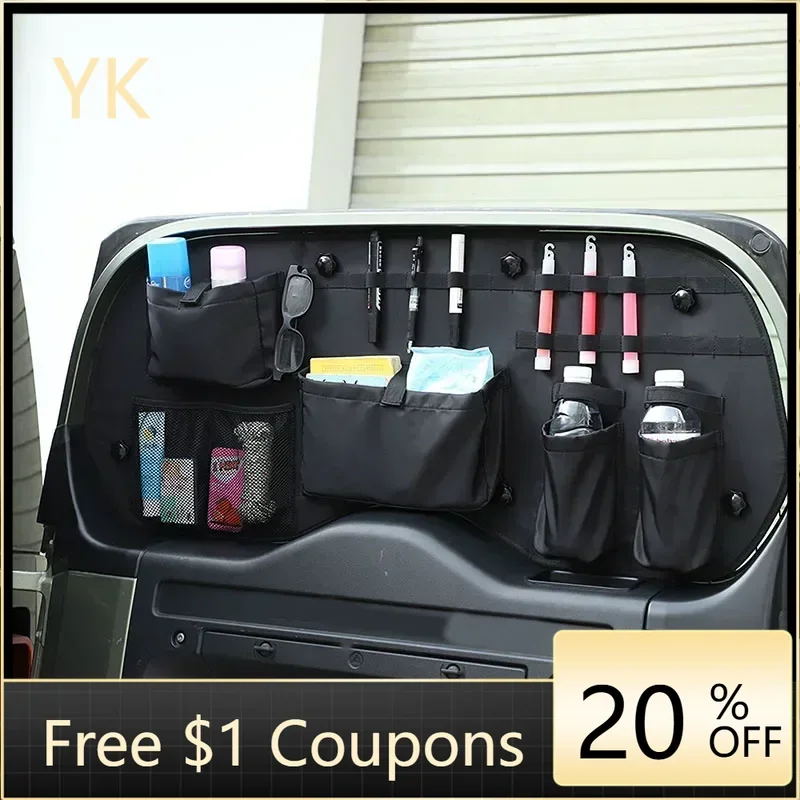 

For Land Rover Defender 90 110 130 2020-2024 Oxford Cloth Black Car Trunk Door and Window Hanging Bag Organizer Car Accessories
