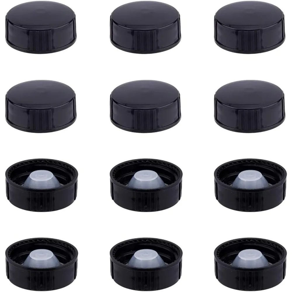 40 шт., полиуплотнительные винтовые крышки, пластиковые крышки для выращивания, черные поликонусные внутренние колпачки для бутылок, внутренние крышки для бутылок с эфирным маслом