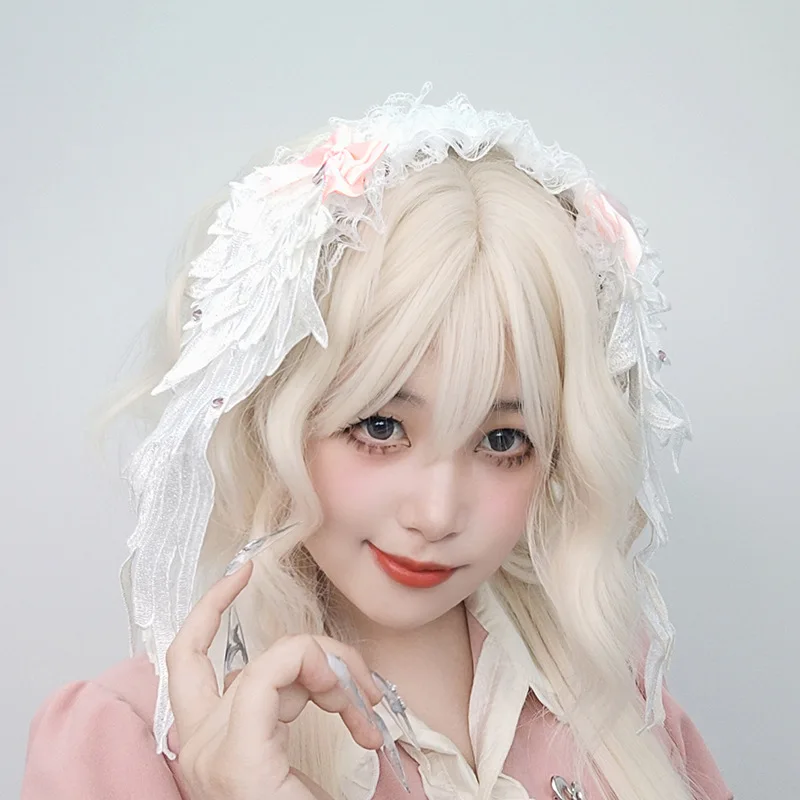 

Dark Gothic Angel Wings Hairband Subculture Harajuku Style Wings Hair Accessories Punk Style Lolita Wings Headdress