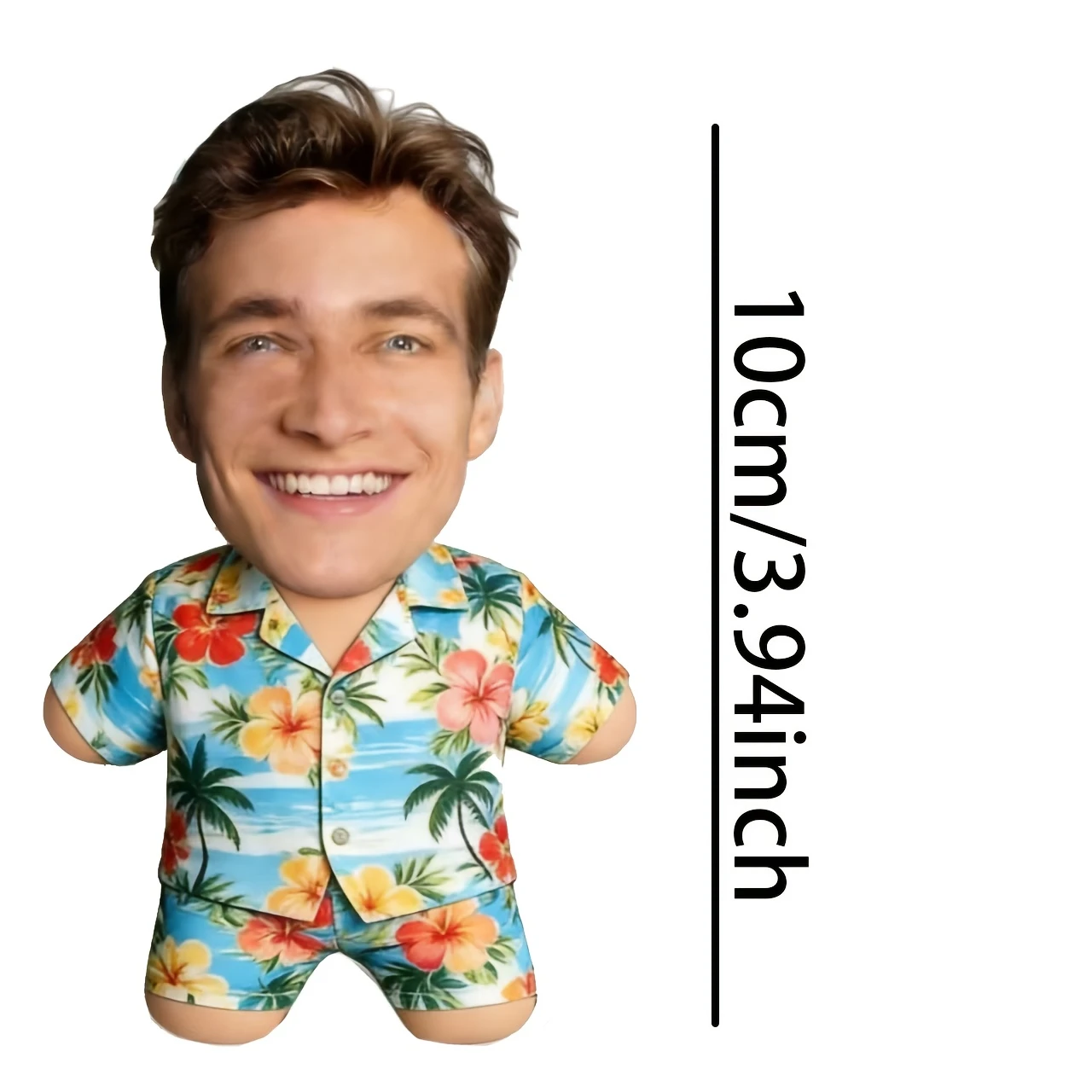 Upload Custom Picture Human Pillow Old Man Hawaii Flower Shirt Personalized Face Plush Cushion Soft Decorative Beach Holiday Tra