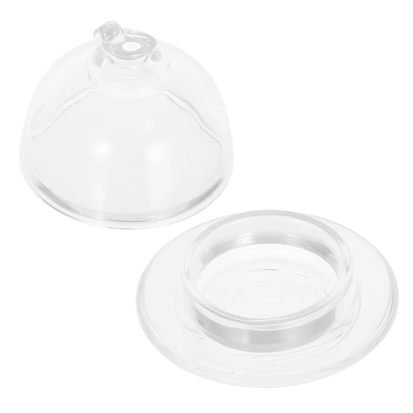 Soporte de tinta transparente, tapa de cúpula de vidrio transparente para caligrafía, tazón de mezcla de almacenamiento de tinta Sumi, suministros de arte de pintura japonesa