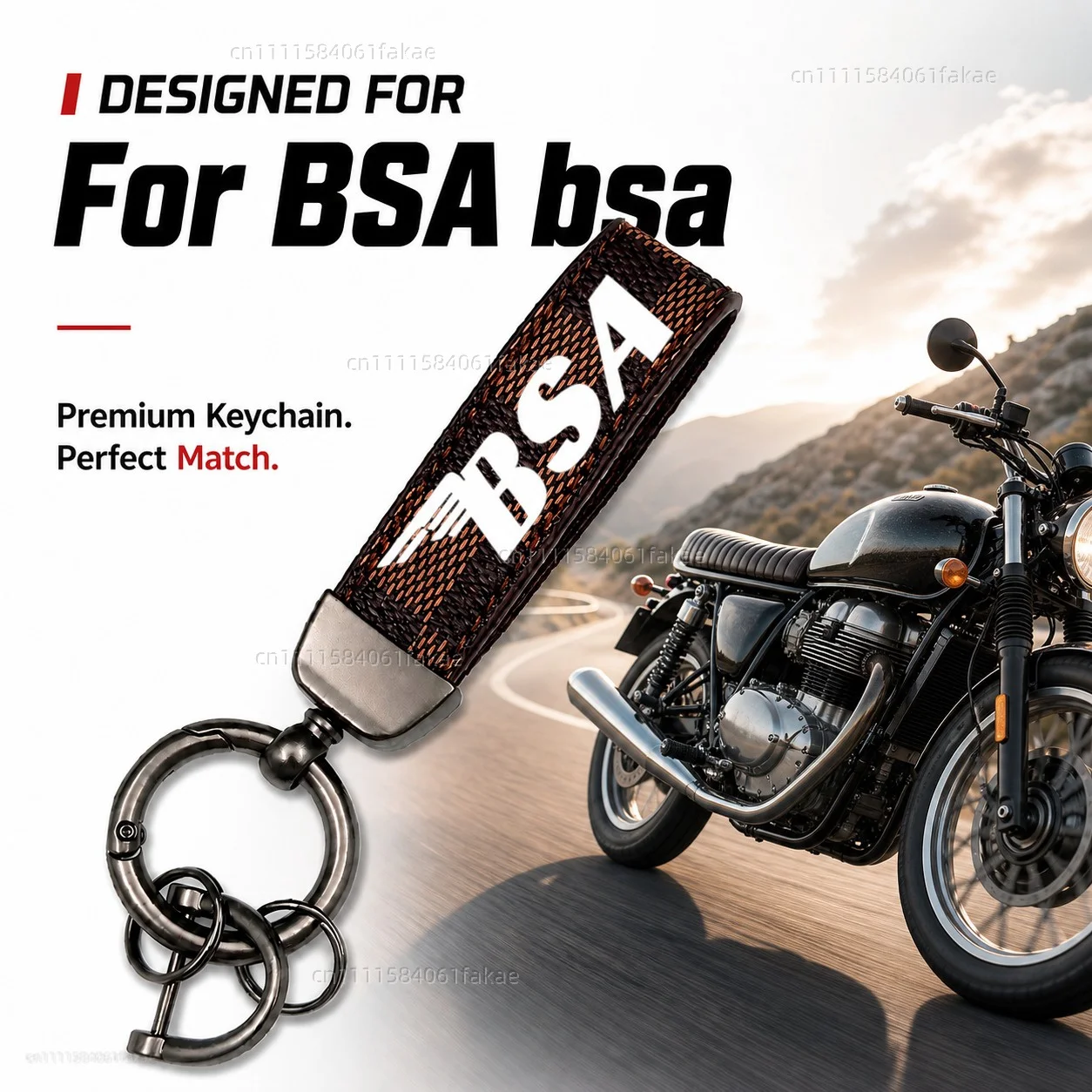 For BSA bsa Gold Star gold star Motorcycle Keychain Leather Key Ring Custom Logo Gift for Rider Men Women Accessories