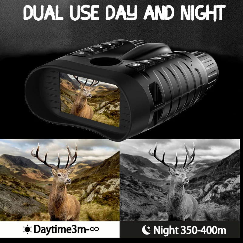 كاميرا IR رقمية خفيفة الوزن للرؤية الليلية مع مصباح يدوي 3.2 بوصة عرض 4K FHD سجلات فيديو لصيد الظلام النهاري #2
