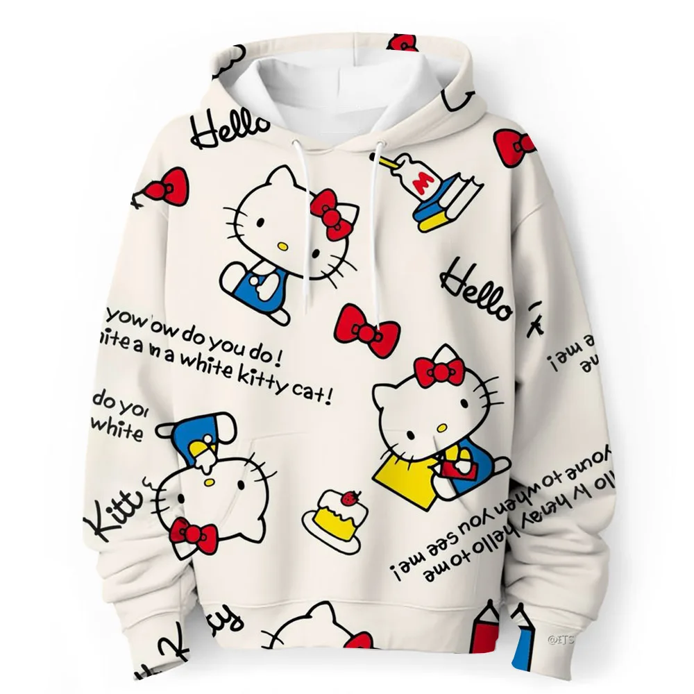 Hello Kitty kawaii children\'s fashion girls autumn clothing baby girl sweatshirt children\'s Kuromi hoodie toddler casual wear