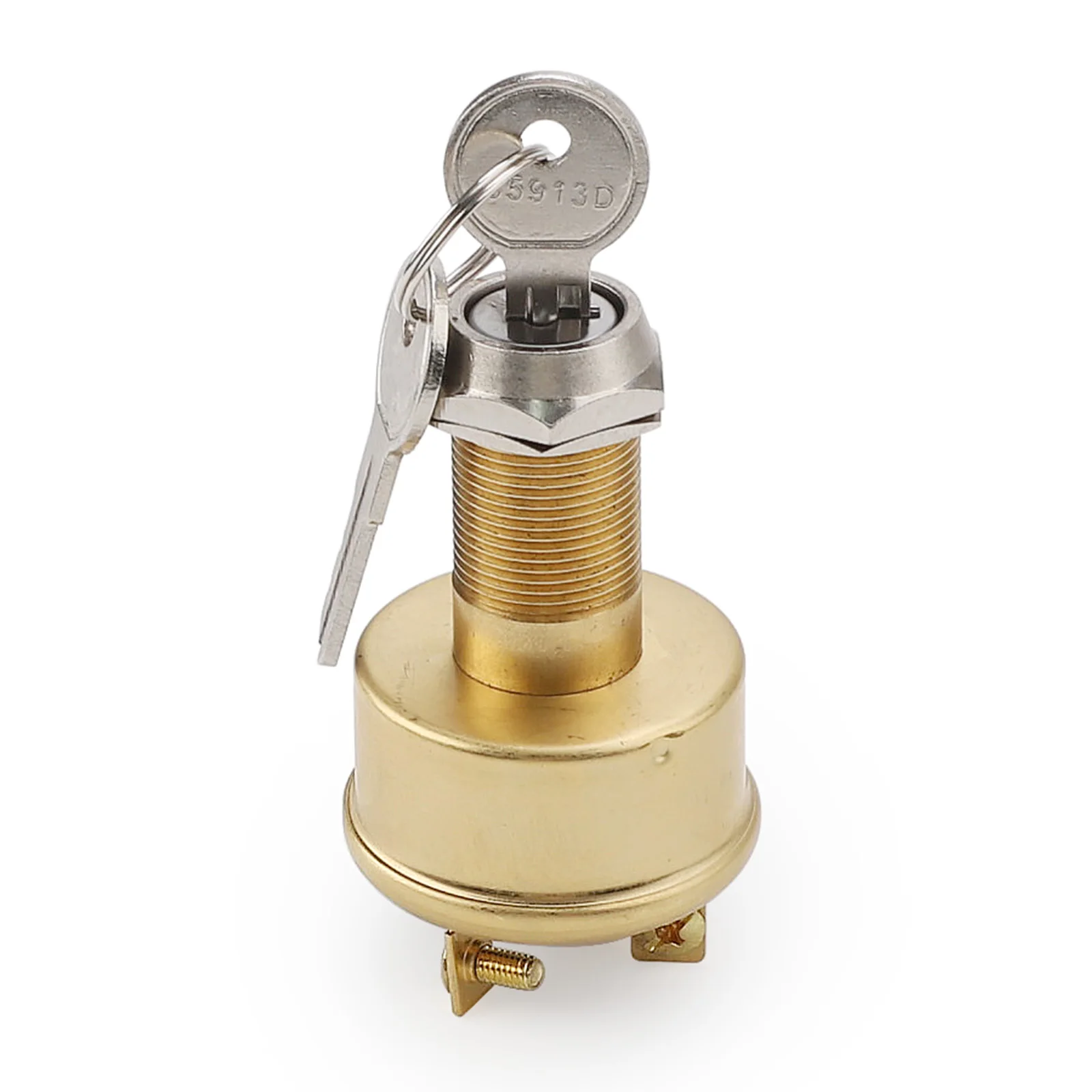 New 15AMP Brass Ignition Starter Switch Brass 3 Terminals 3 Positions Heavy Duty Off On Start for Marine Car Rv