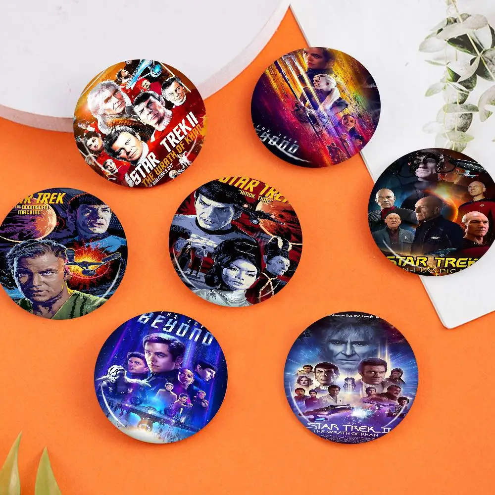 Star Trek Classic Vintage Creative Pins Funny Smiley Faces Round Snap-in Brooch Badge Backpack Hat Accessories Jewelry Gifts