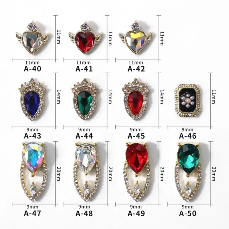 WaterDrop Krone Strass Charms Schönheit Glitzer Nägel Charms Schmuck Zubehör Metall für 3D Nail Art Dekoration Top