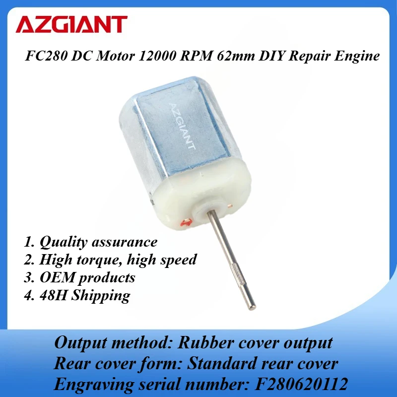 

FC280 DC Motor 12000 RPM 62mm DIY Repair Engine For Car Replacement Power OEM Accesseries Forward Rotation Toy High Quality