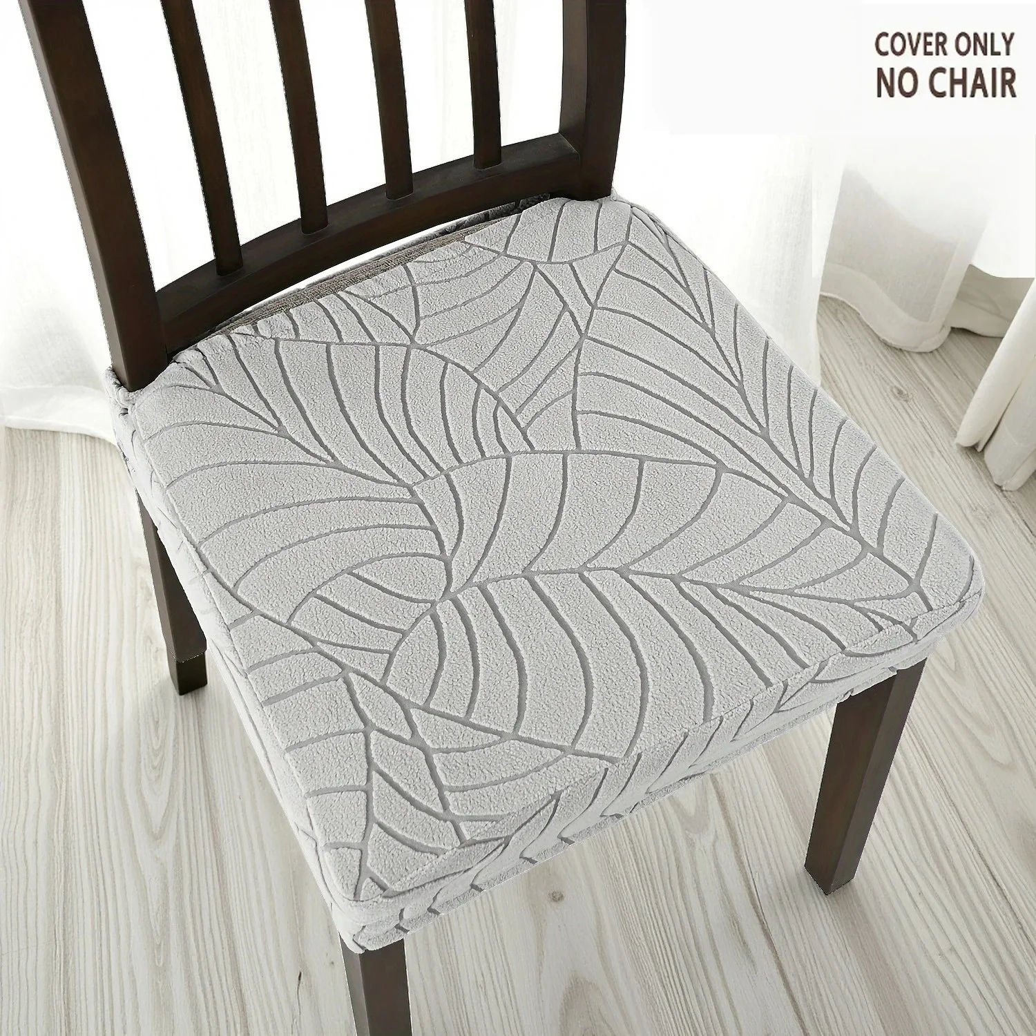 1PC Blatt Jacquard Esszimmerstuhl Abdeckung Staubdicht Stuhl Schonbezug Stretch Gepolsterter Sitzschutz für Hotel Home Hochzeit Küche