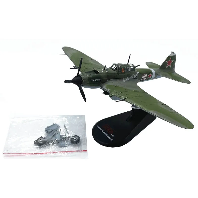 1/72 Soviet IL2 Ilyushin Shturmovik Combat Attack Aircraft Old Version Metal Military Diecast Plane Model for Collection or Gift