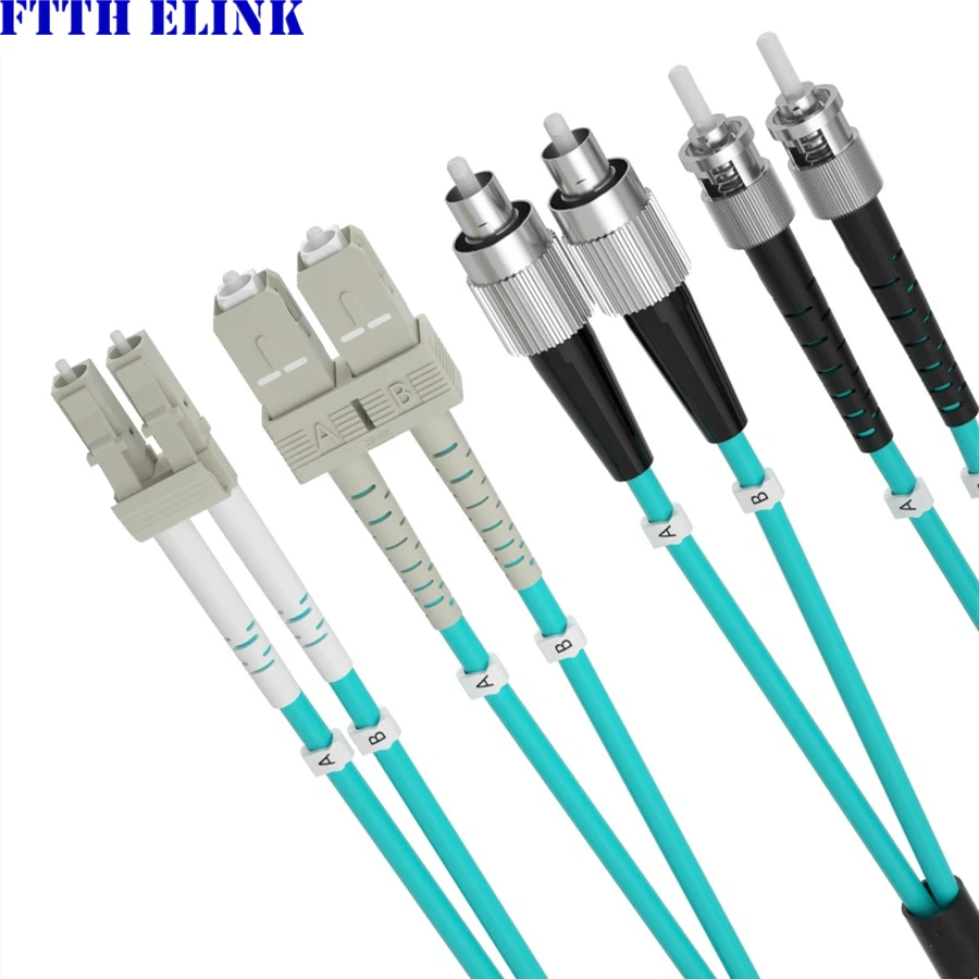 OM4 fiber optic patch cord 1-100m Duplex cable 0.2m 0.5m LC SC FC ST optical fibre jumper 20m30m 2.0mm 3.0mm DX LC-LC FTTH ELINK