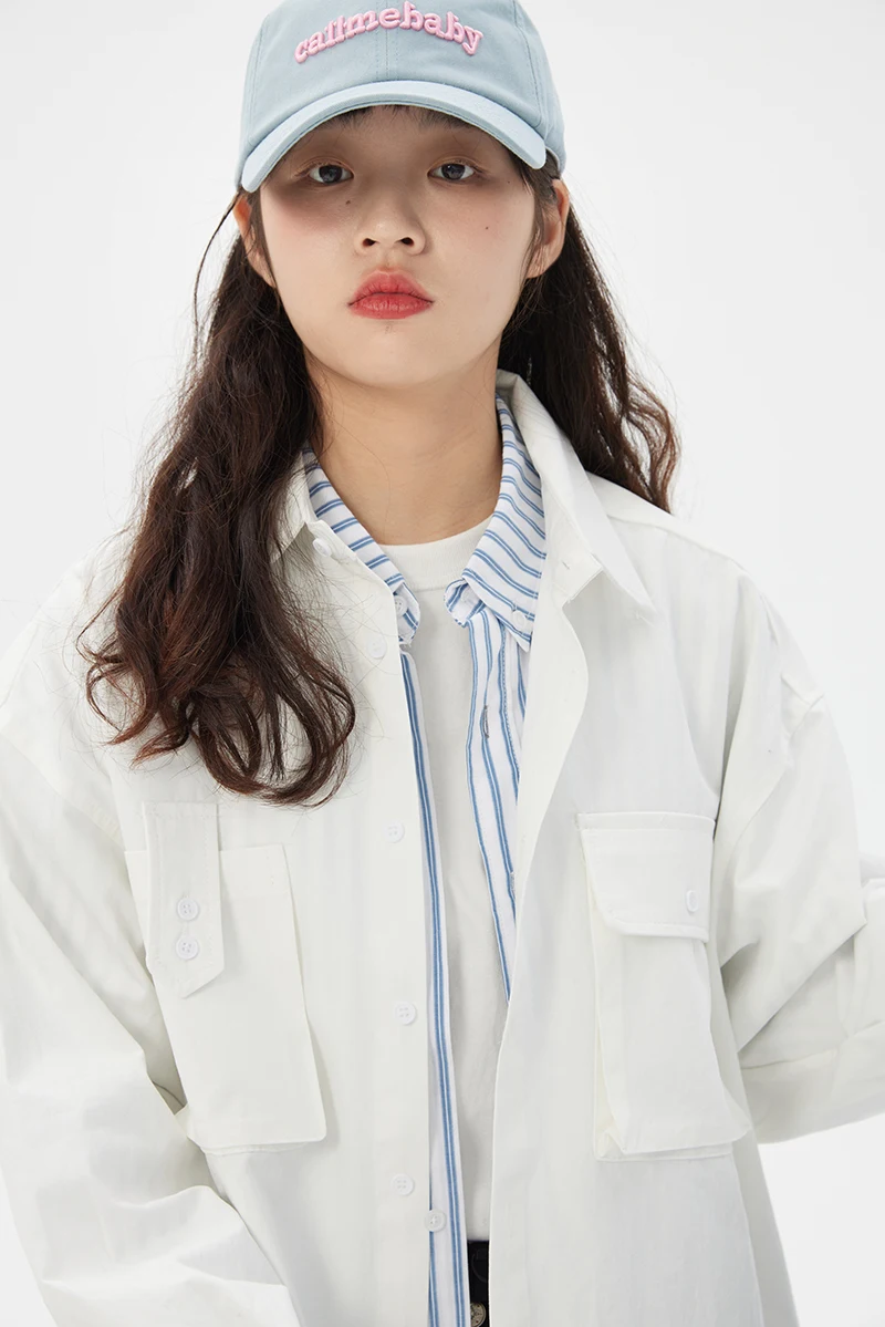 

Женская свободная белая удлиненная куртка-рубашка из 100% хлопка с пуговицами, универсальная верхняя одежда для весны и улицы