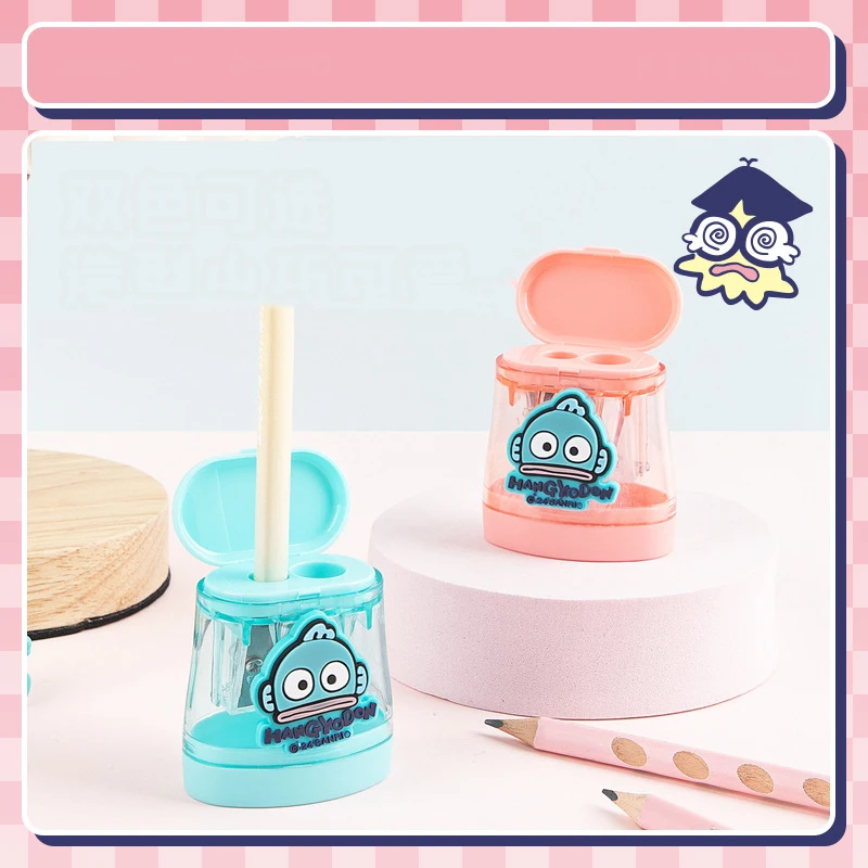 2Pcs Kawaii Sanrio Hangyodon Ugly Fish Pencil Sharpener Double Head Cute Lightweight Pencil Sharpener Anime Figure Festival Gift