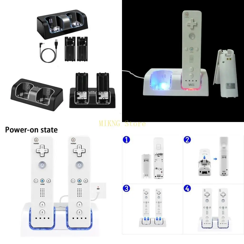 

Remote Controller Dual Charging Dock Station+ 2 Batteries for Gamepad, with LED Light best sale