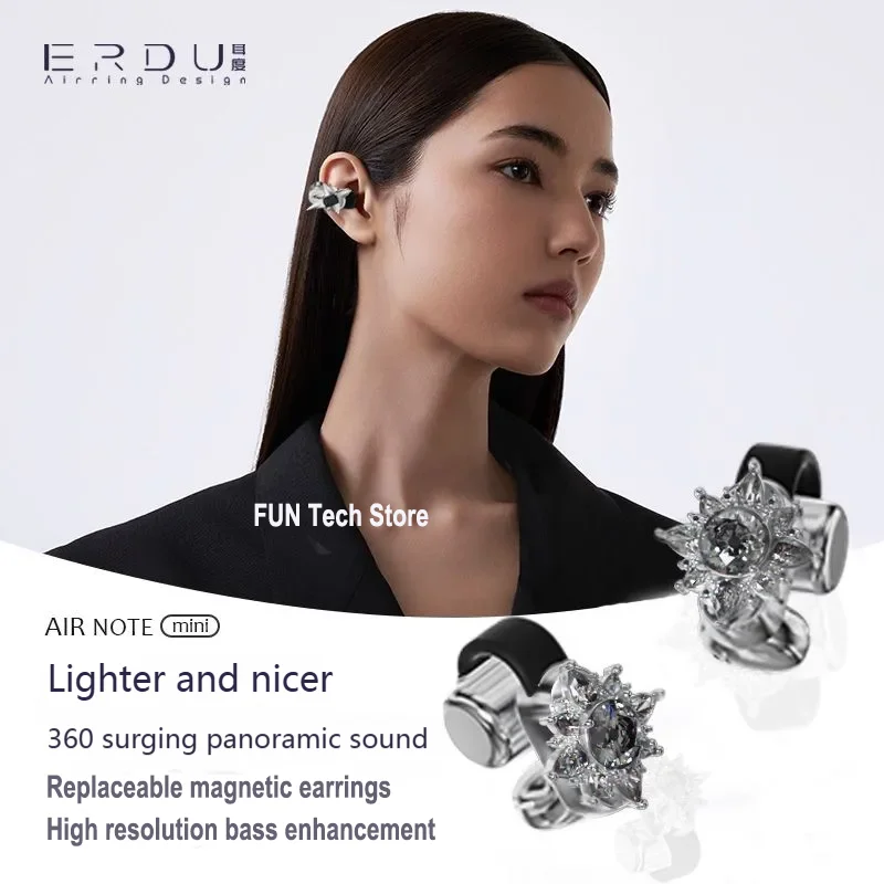 블루투스 6.0 클립형 이어폰 자석 장신구 귀걸이 통화 소음 감소 360 °   파노라마 사운드 소녀용 무선 헤드폰