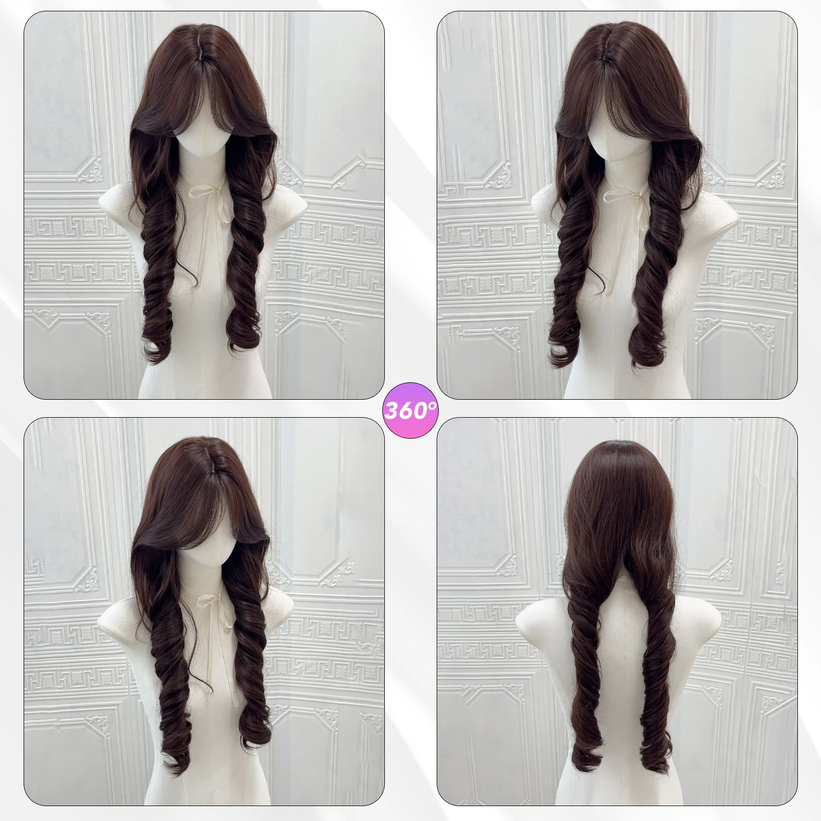 MEISU 30 بوصة لوليتا 2 ذيل حصان شعر مستعار بني الألياف الاصطناعية الطبقات الشعر مقاومة للحرارة الطبيعية السلس Selfie حفلة تأثيري النساء #5