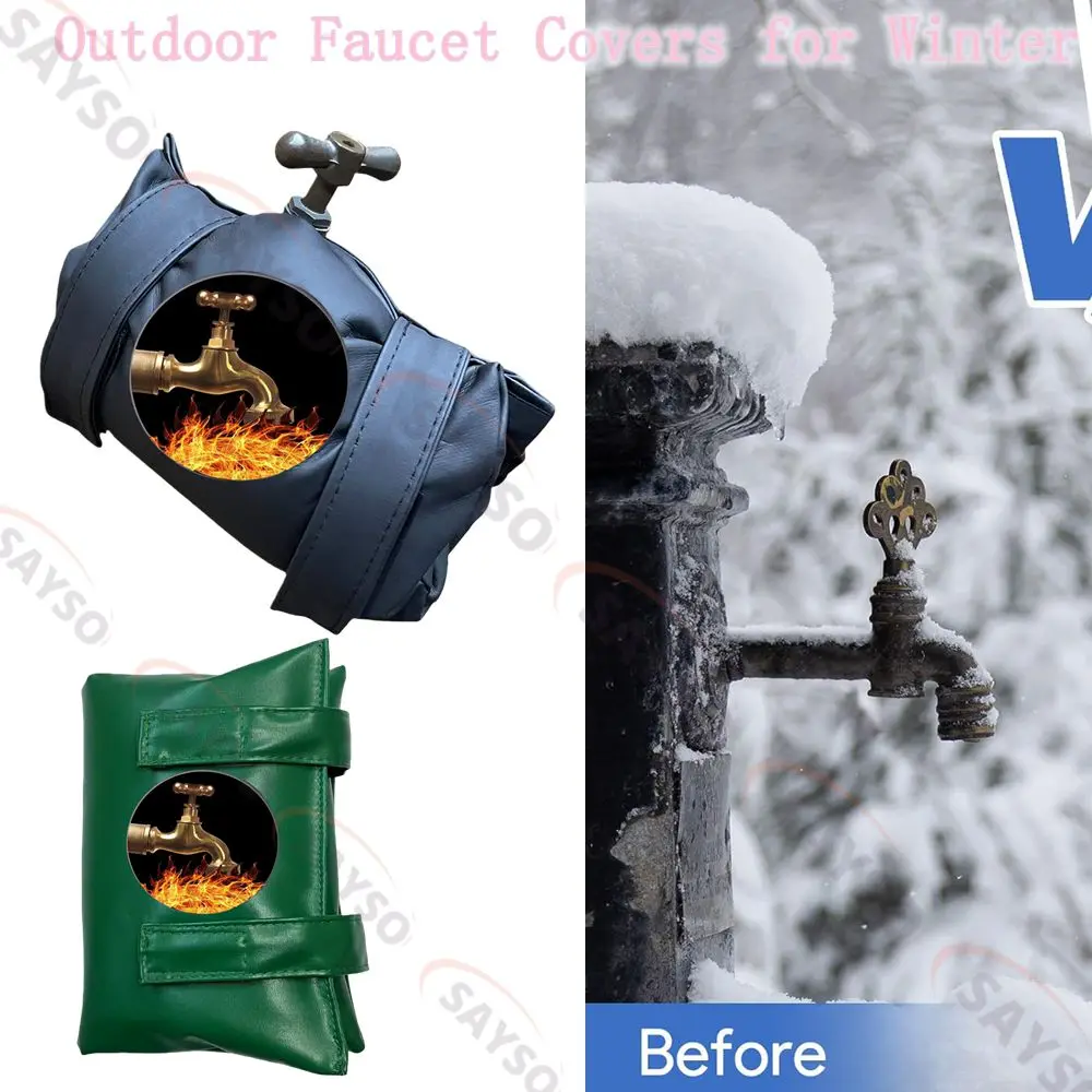 

Outdoor Faucet Covers for Winter Outside Garden Faucet Socks for Freeze Protection Reusable Waterproof Insulated Reusable Waterp