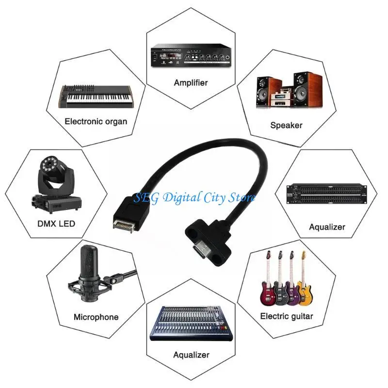 U75B USB 3.1 Male to Type C USB 3.1 Front Panel Header Motherboard Expansion Cable