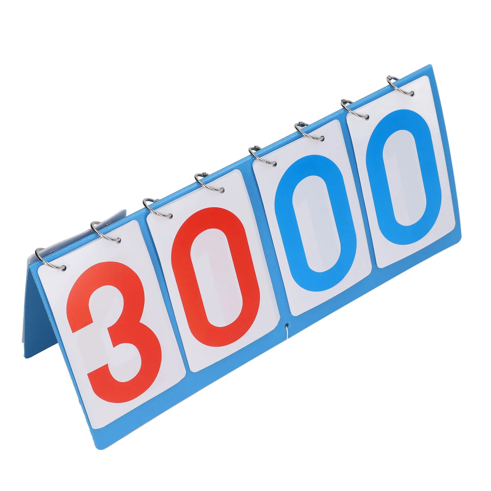 Portable Scoreboard 4 Digit Scoreboard Waterproof Blue Red Number Tabletop Flip Score Keeper for Volleyball Basketball