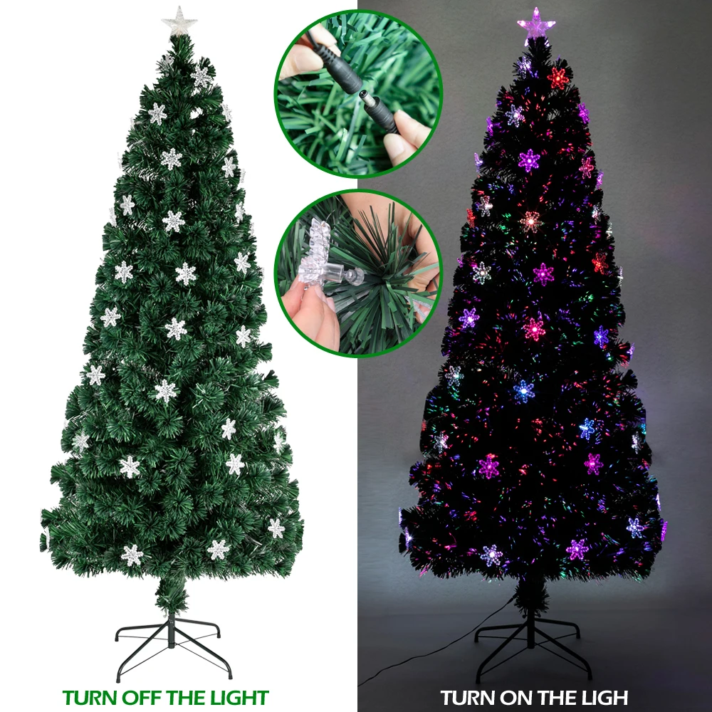 

7FT 290 Branches Artificial Large Christmas Tree Small Light Fiber Optic Christmas Tree Home Party Christmas Decorations