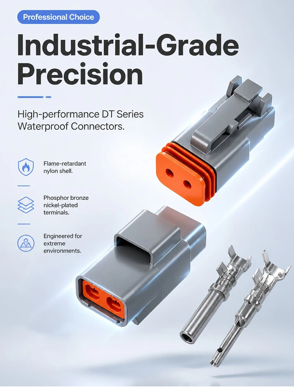 DT06-12S & DT04-12P 12-Pin Deutsch Type DT Series Waterproof Connector - Heavy Duty Automotive Plug for Truck Wire Harness T&I Online Store