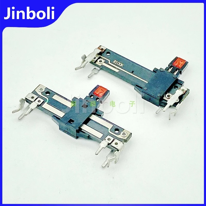 3PCS 40mm Single Slide Potentiometer B100K Sound And Light Control With LED Light Mixer Fader 30mm Travel Handle Length 9mm