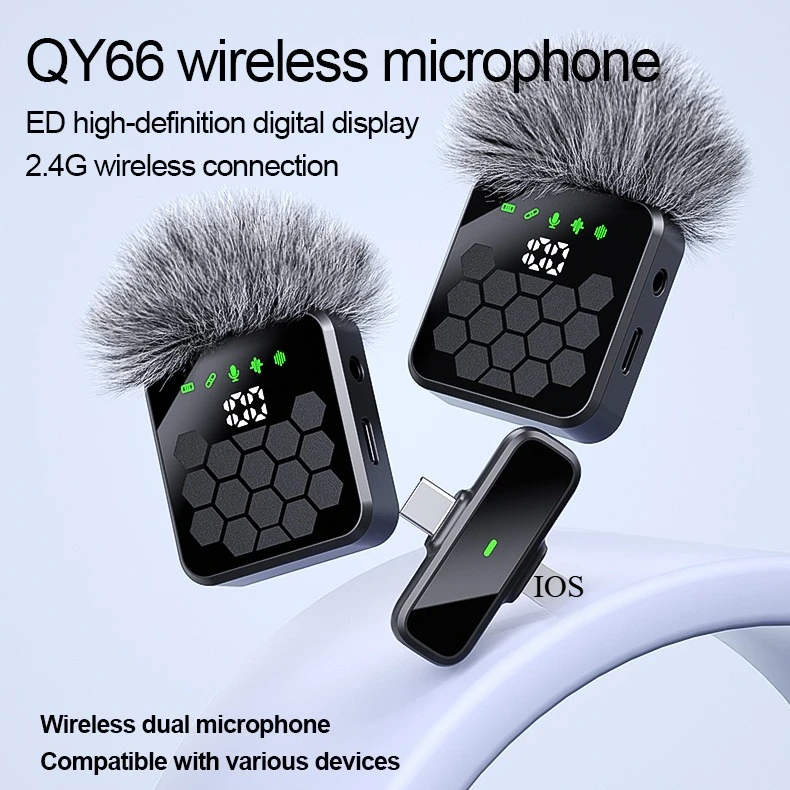 Kabelloses Lavaliermikrofon für iPhone und Android, 2.4G Mini-Mikrofon mit Geräuschunterdrückung, kabelloses Mikrofon für Videoaufnahmen und Interviews – Detail 4