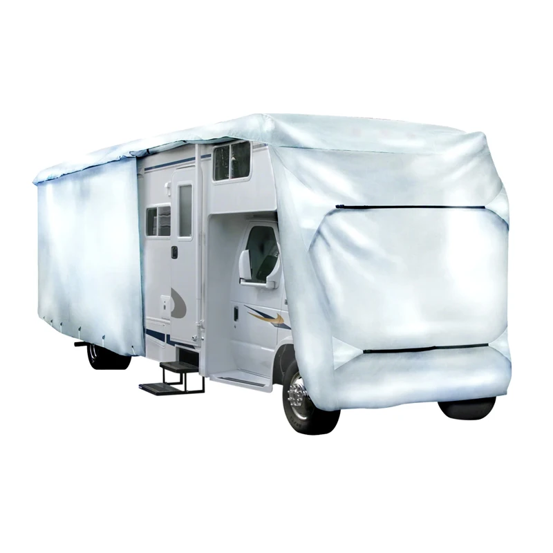 Custom Waterproof Class C RV Cover Fabric Printed with Custom Logo for Caravan and Motor Home