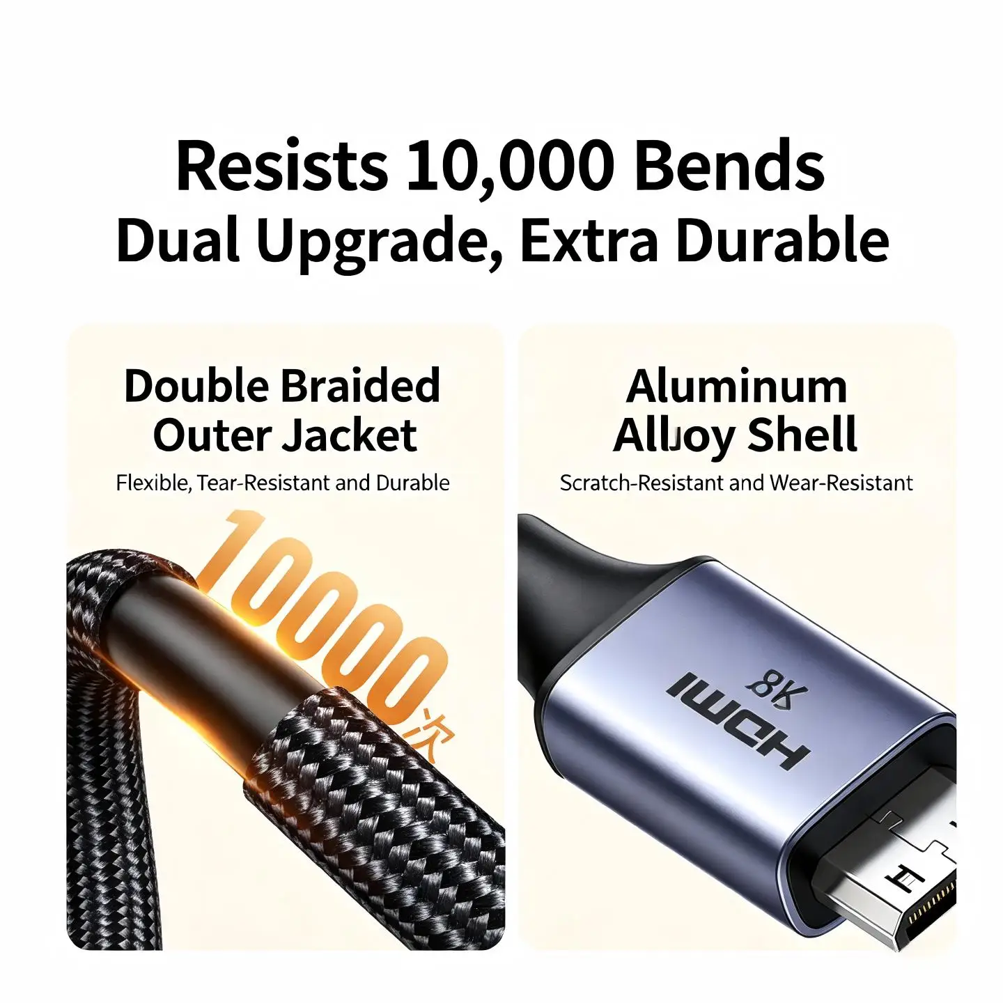 UGREEN Kabel Adapter Mini HDMI Męski na HDMI2.1 Żeński 20cm 4K 8K Konwerter Oplotiony do Laptopa, Monitora, Projektora, Kamery, Telewizora — zdjęcie produktu 6
