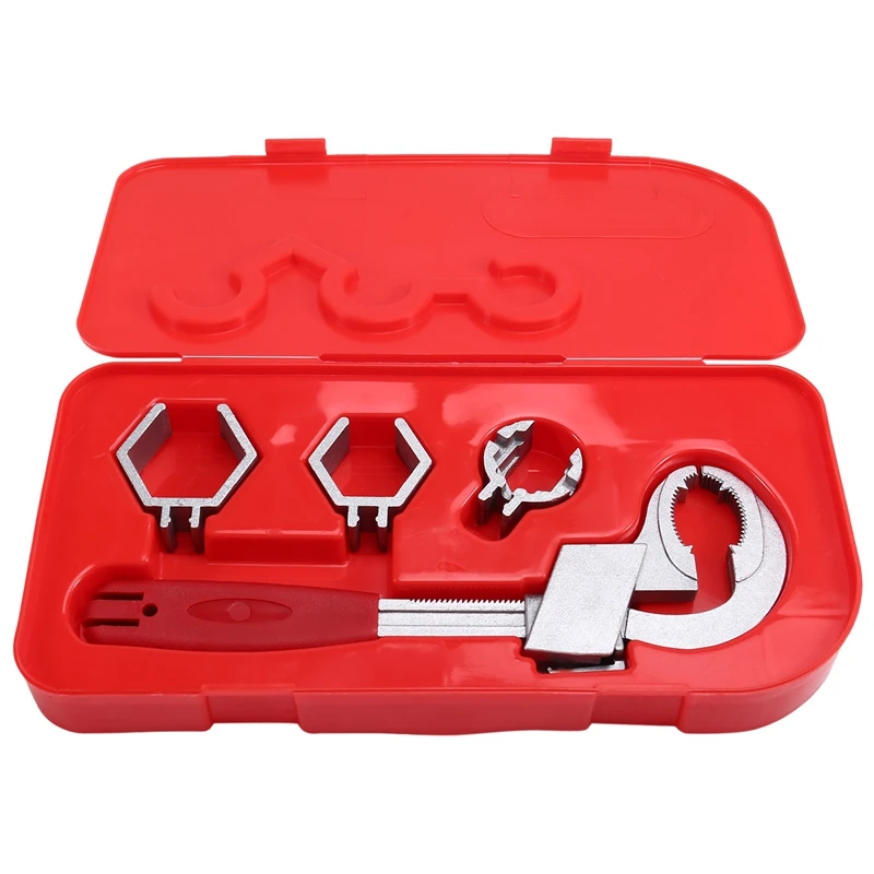 

Многофункциональный ключ для смесителя 4-в-1, регулируемый двусторонний ключ, многофункциональный саморегулирующийся ключ для ванной комнаты