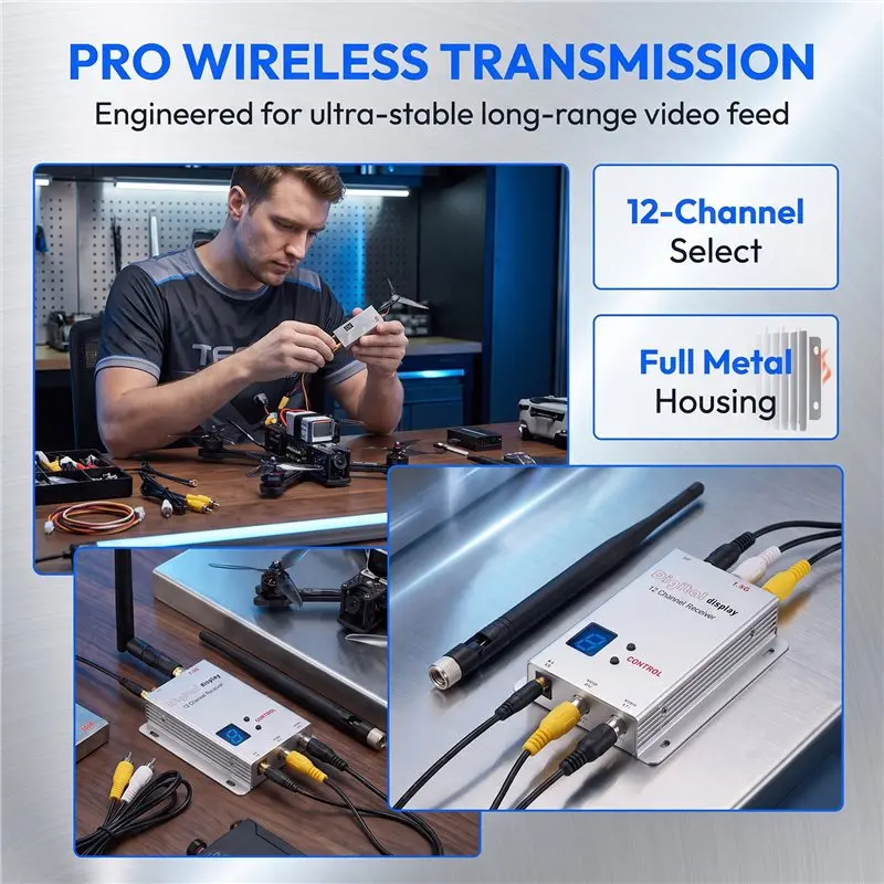 B05C-For FPV Video Transmitter Receiver Kit 1.5G 2W For FPV VTX+ 1.5G VRX 12CH 2000Mw For FPV Long Range RC Drone
