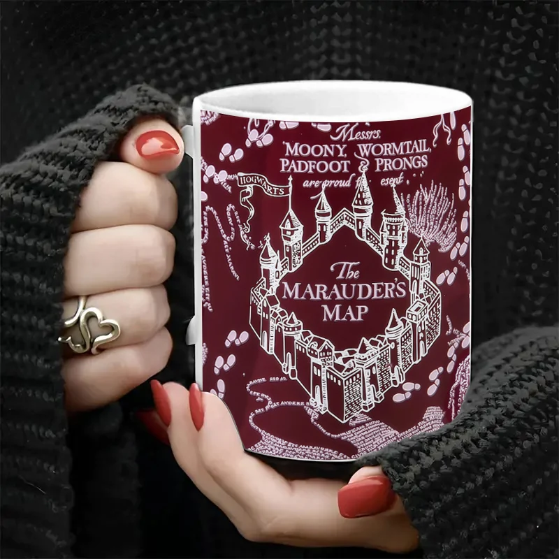 Новое поступление, карта Гарри Мародера, чайная чашка, озорная управляемая кофейная кружка, белые и желтые чашки для молока, сюрпризный рождественский подарок, 330 мл