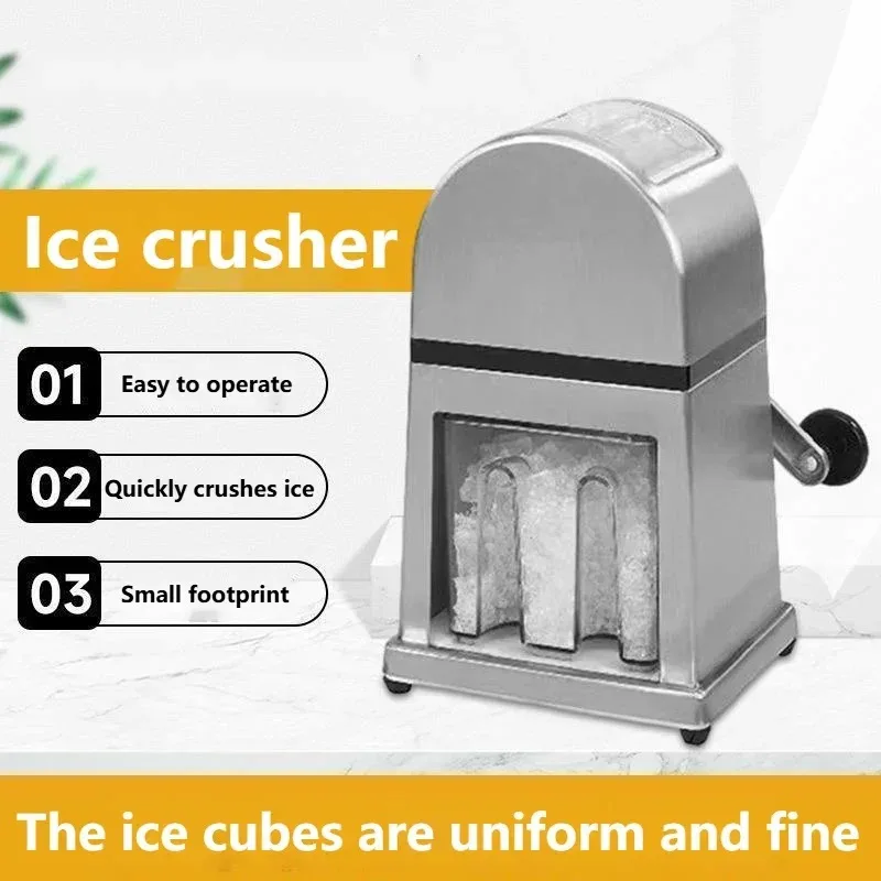 Hand-cranked Stainless Steel Shaved Ice Machine  Small Manual Shaved Ice Machine For Street Vendors And Home Use Ice Crusher
