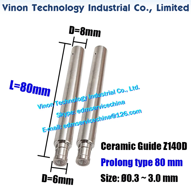 Prolong Length 80mm Z140D Type B Ceramic Pipe Guide Ø8xØ6x80Lmm Electrode Guide for EDM Drilling Machine JOEMARS,Astec,Castec